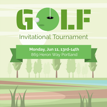 Editable invitations template:Golf Tournament