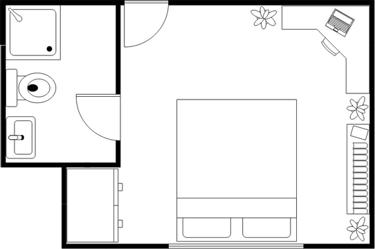 Bedroom Floor Plan template: Primary Bedroom Floor Plan (Created by Visual Paradigm Online's Bedroom Floor Plan maker)