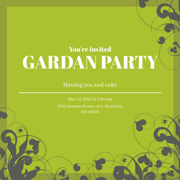 Editable invitations template:Garden Party Invitation
