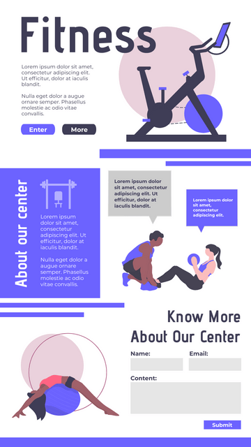 Fitness Center Introduction Landing Page