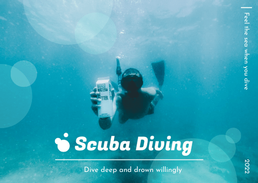 Editable postcards template:Scuba Diving Postcard