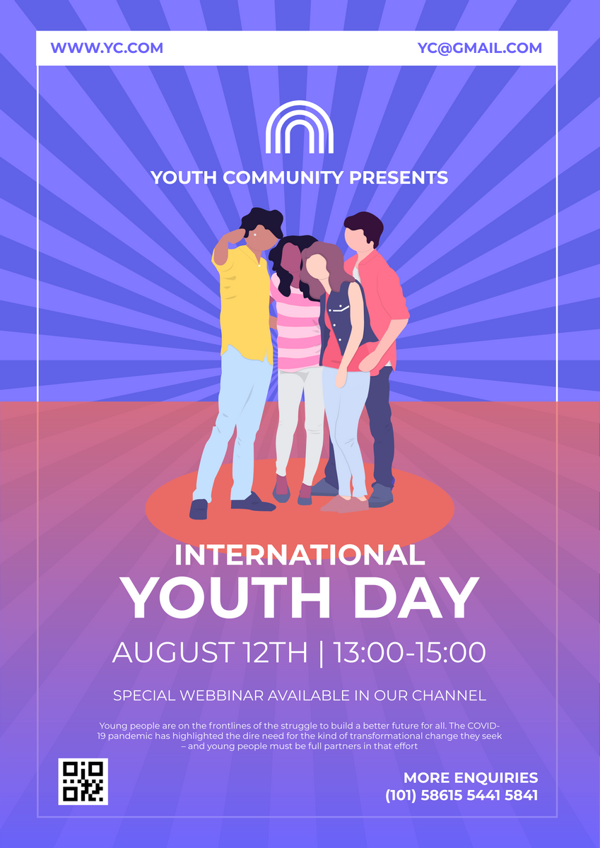 Poster template: International Youth Day Summit Flyer (Created by InfoART's Poster maker)