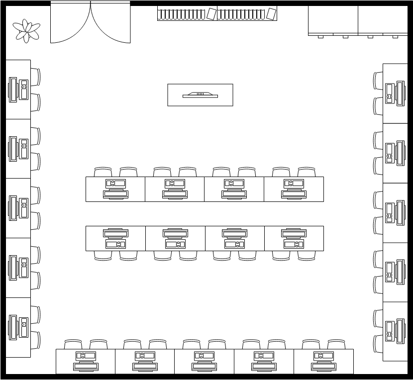 Floor Plan template: Workstation In School Floor Plan (Created by Visual Paradigm Online's Floor Plan maker)