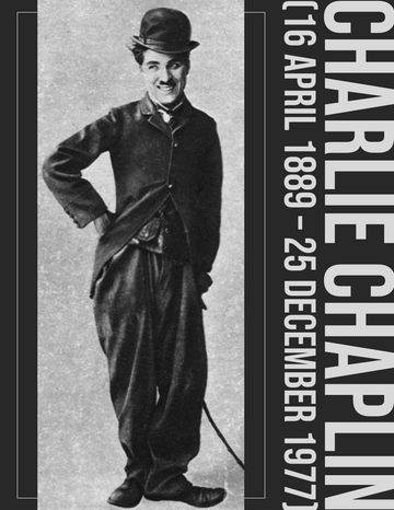 Biography 模板。 Charlie Chaplin Biography (由 Visual Paradigm Online 的Biography軟件製作)