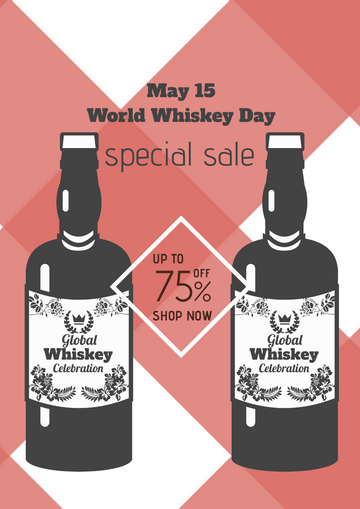 Editable flyers template:World Whiskey Day Sale Flyer