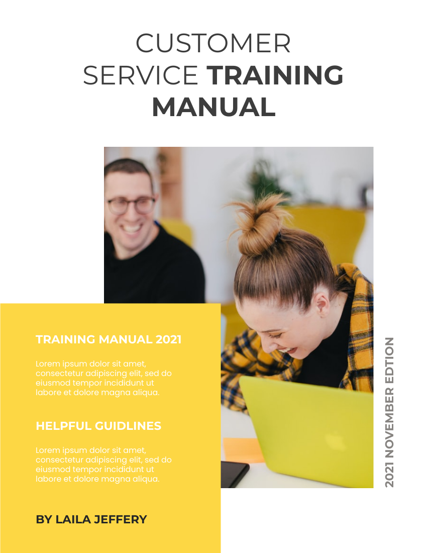 培训手册 模板。Customer Service Training Manual (由 Visual Paradigm Online 的培训手册软件制作)
