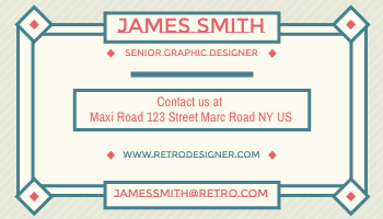 Business Card template: Retro Designer Business Card (Created by Visual Paradigm Online's Business Card maker)