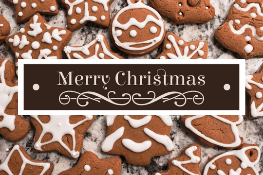 Editable greetingcards template:Cookies Christmas Greeting Card