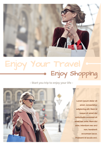 Editable flyers template:Shopping When Travelling Flyer