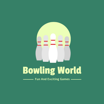 Editable logos template:Bowling Logo Created With Illustration In Green Colour Tone