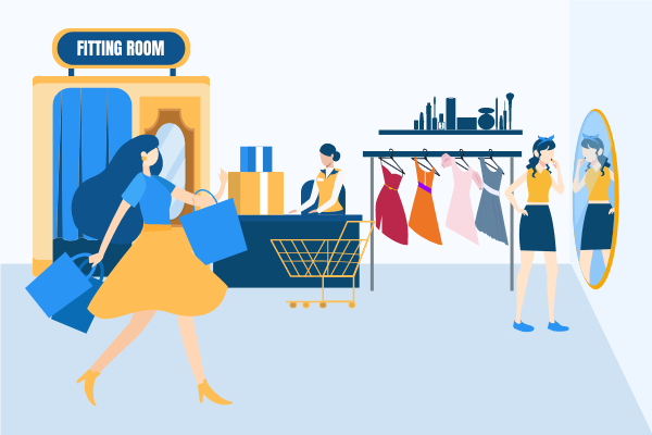 Business Illustration template: Girl Shopping Illustration (Created by Visual Paradigm Online's Business Illustration maker)