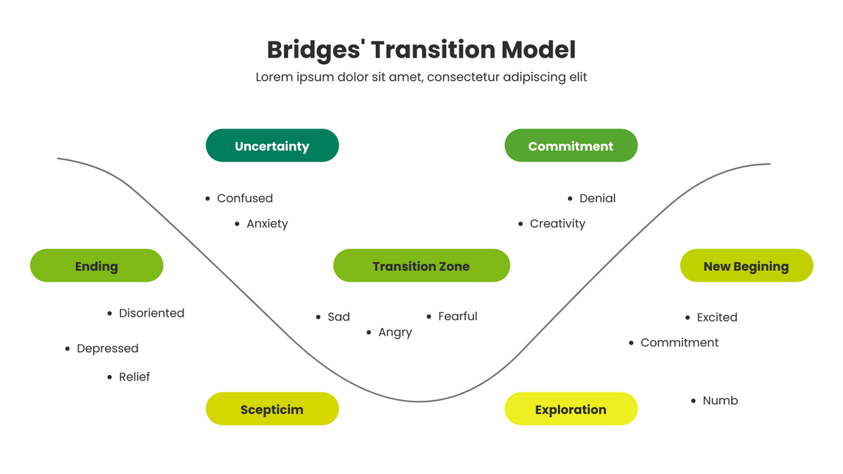 Bridges Transition Model template: Bridges' Transition Phase Model (Created by Visual Paradigm Online's Bridges Transition Model maker)
