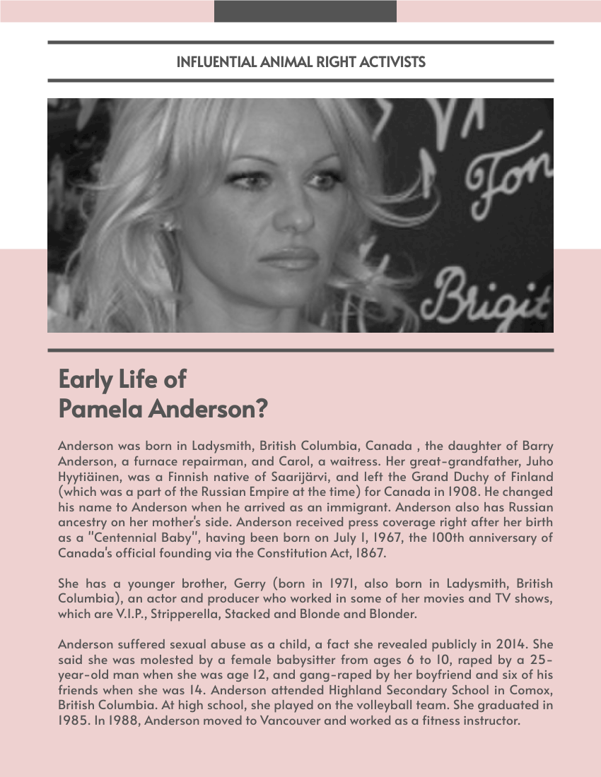 Pamela Anderson Biography