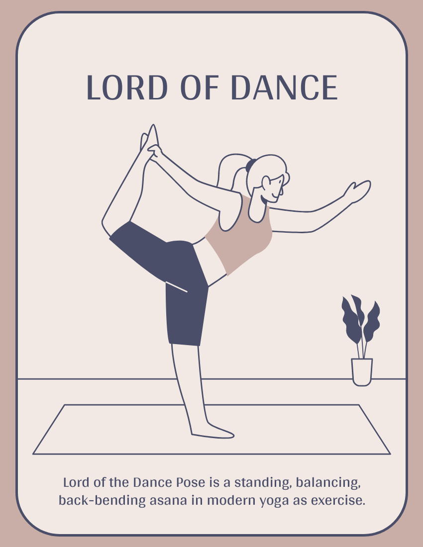 小冊子 模板。 Yoga Posture Introduction Booklet (由 Visual Paradigm Online 的小冊子軟件製作)