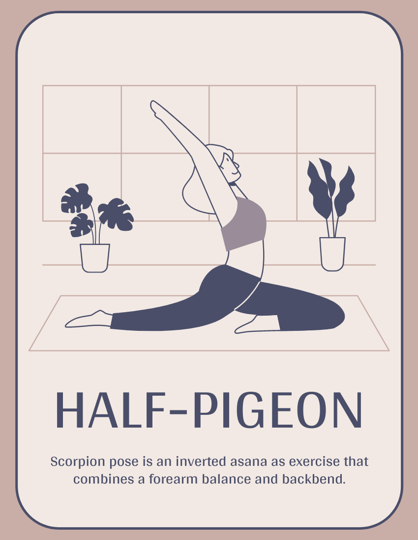 小册子 模板。Yoga Posture Introduction Booklet (由 Visual Paradigm Online 的小册子软件制作)