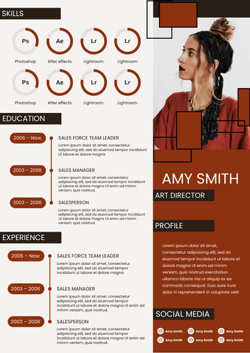 Resume template: Brick Red Resume (Created by Visual Paradigm Online's Resume maker)