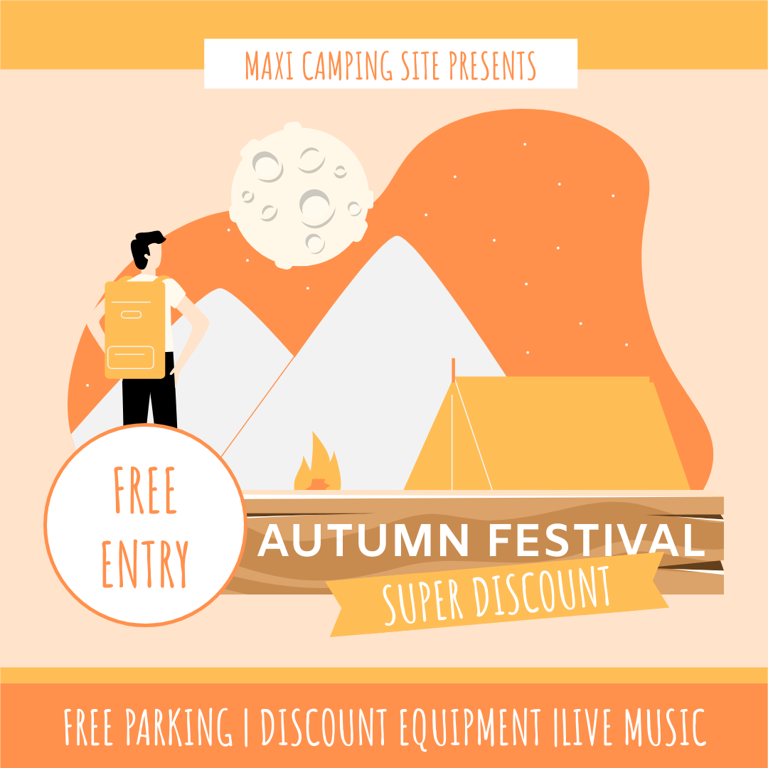 Instagram Post template: Autumn Festival Camping Discount Instagram Post (Created by InfoART's Instagram Post maker)