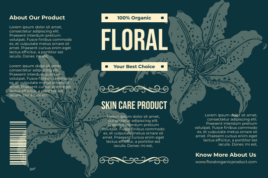 Editable labels template:Organic Skin Care Product Label