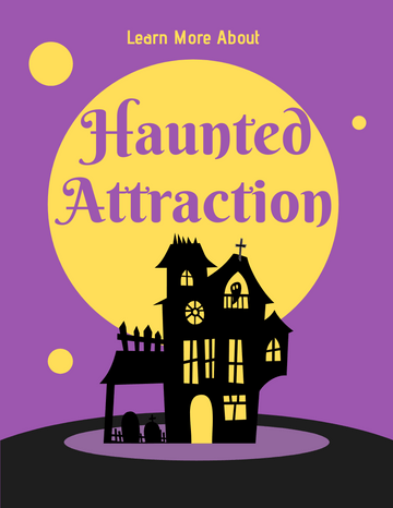 小冊子 模板。 Learn More About Haunted Attraction  (由 Visual Paradigm Online 的小冊子軟件製作)