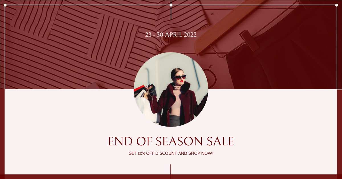 Facebook Ad template: Minimal Red Fashion Photo Sale Facebook Ad (Created by InfoART's Facebook Ad maker)