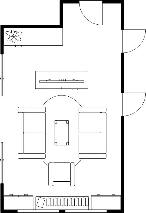 Seating Chart template: Simple Living Room Floor Plan (Created by Visual Paradigm Online's Seating Chart maker)