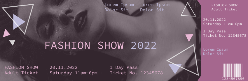 Editable tickets template:Fashion Show Ticket