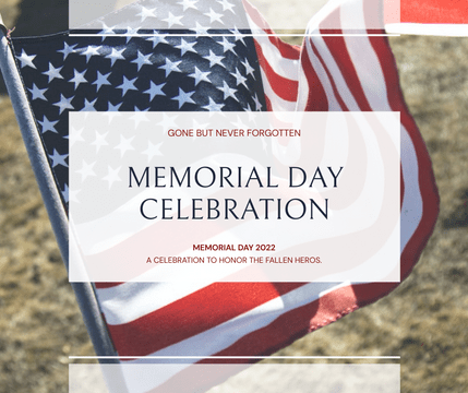 Facebook Post template: American Flag Photo Memorial Day Celebration Facebook Post (Created by Visual Paradigm Online's Facebook Post maker)