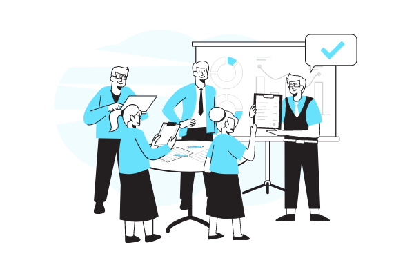 Agile Illustration template: Daily Standup Meeting Illustration (Created by Scenarios's Agile Illustration maker)