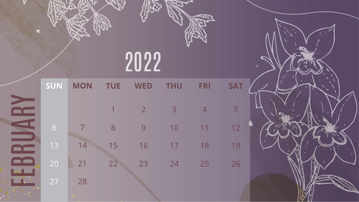 flower Illustration Calendar 2022