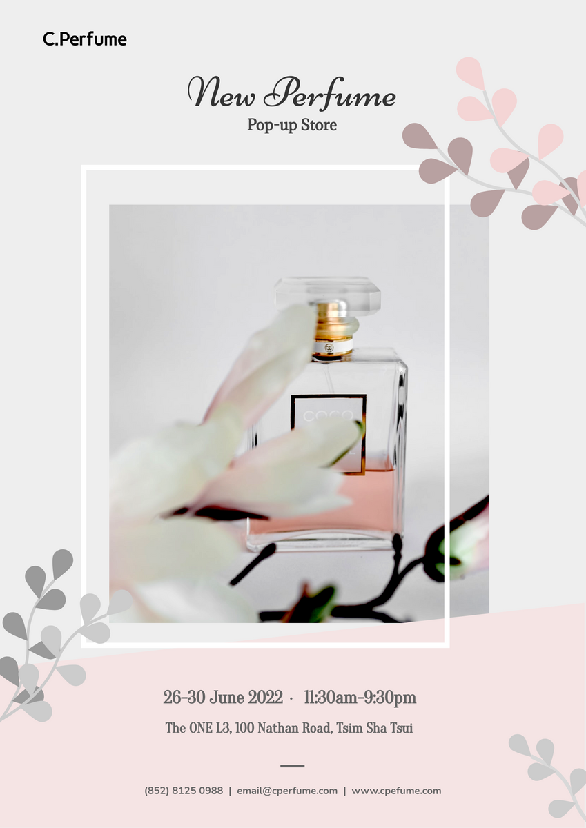 Poster template: Perfume Pop-up Store Poster (Created by Visual Paradigm Online's Poster maker)