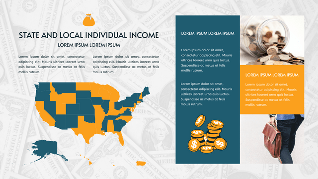 Geo Maps template: State And Local Individual Income Geo Map (Created by Visual Paradigm Online's Geo Maps maker)