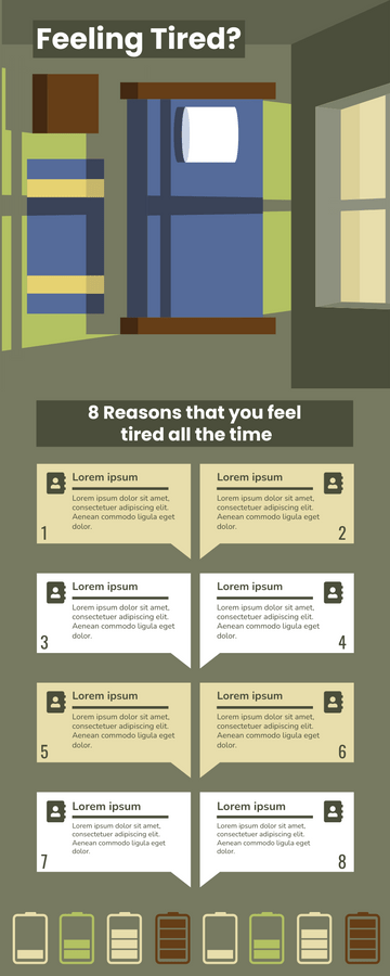 8 Reasons Of Feeling Tired Infographic