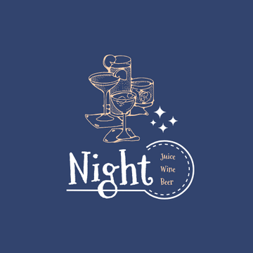 Editable logos template:Fun Bar Logo Generated With Illustration Of Drinks And Decorations