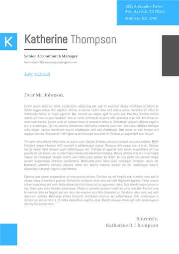 Letterhead template: Formal Personal Letterhead (Created by Visual Paradigm Online's Letterhead maker)