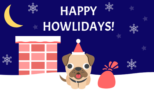 Editable greetingcards template:Dog Christmas Card