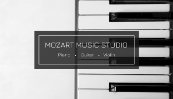 Business Card template: Simple Grey Music Studio Business Card (Created by InfoART's Business Card maker)
