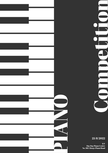 Posters template: Piano Competition Poster (Created by Visual Paradigm Online's Posters maker)