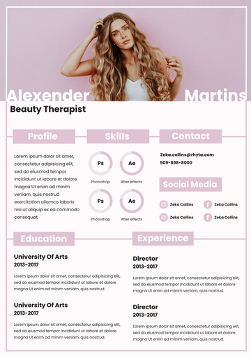 Resumes template: Light Pink Resume (Created by Visual Paradigm Online's Resumes maker)