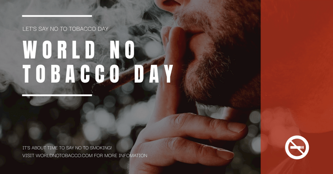 Editable facebookads template:Red Smoking Photo World No Tobacco Day Facebook Ad 