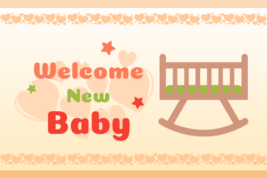 Editable greetingcards template:Welcome New Baby Greeting Card