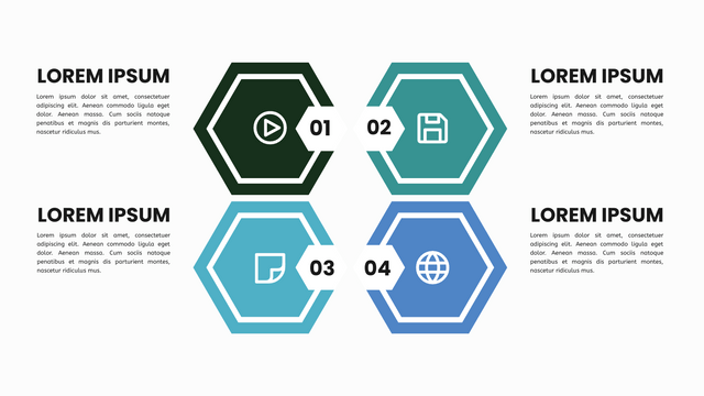 Four Quadrant Model template: Hexagonal Four Quadrant Model (Created by Visual Paradigm Online's Four Quadrant Model maker)