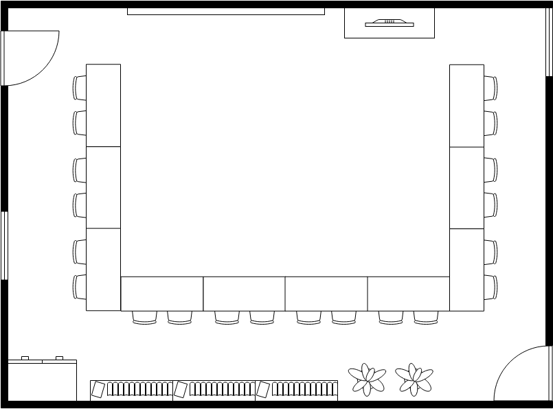 Floor Plan template: U-shaped Classroom Floor Plan (Created by Visual Paradigm Online's Floor Plan maker)