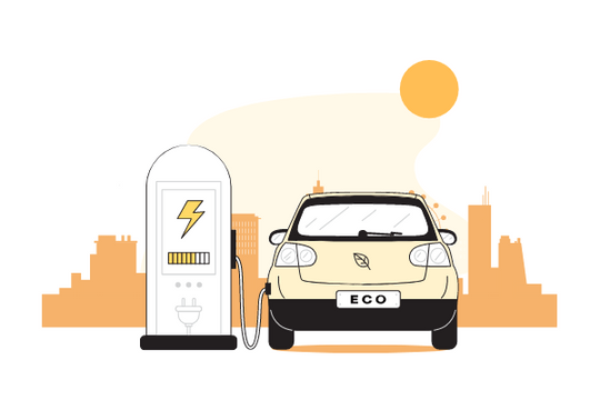 Home Illustration template: Electric Car (Created by Visual Paradigm Online's Home Illustration maker)