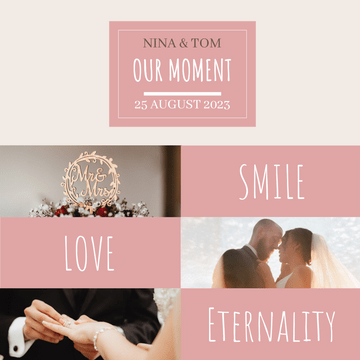 Instagram Post template: Pink Wedding Collage Instagram Post (Created by Visual Paradigm Online's Instagram Post maker)