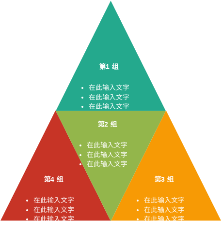 金字塔框图 模板。分段金字塔 (由 Visual Paradigm Online 的金字塔框图软件制作)