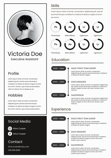 Resumes template: Black Lines Resume (Created by Visual Paradigm Online's Resumes maker)