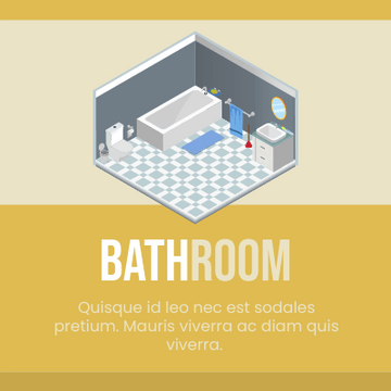 Isometric Diagram template: Small Bathroom (Created by Visual Paradigm Online's Isometric Diagram maker)