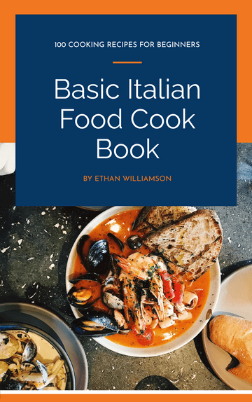 Editable bookcovers template:Italian Food Cook Book Book Cover