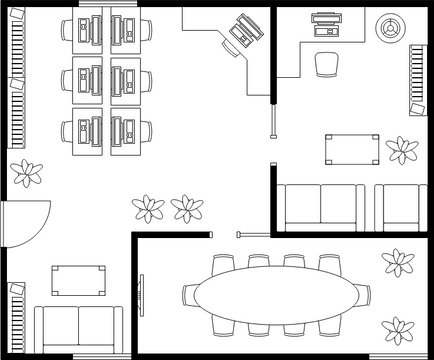 Floor Plan template: Floor Plan For Office Interior (Created by Visual Paradigm Online's Floor Plan maker)