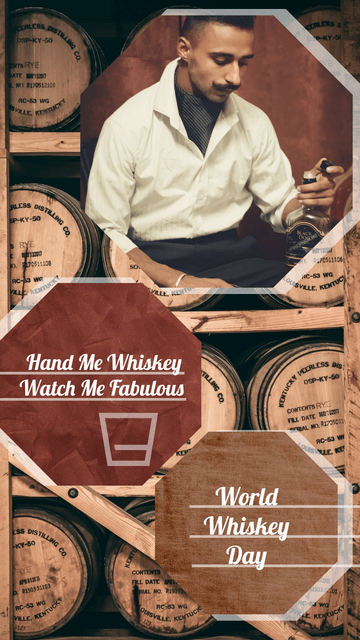 Editable instagramstories template:World Whiskey Day Photographic Instagram Story